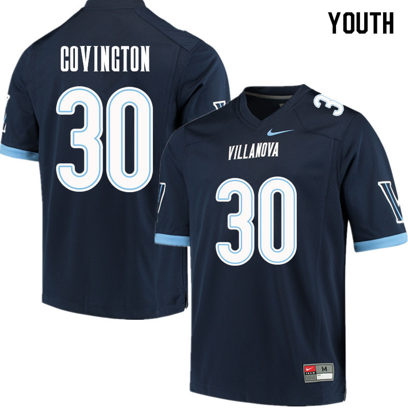 Youth #30 Justin Covington Villanova Wildcats College Football Jerseys Sale-Navy